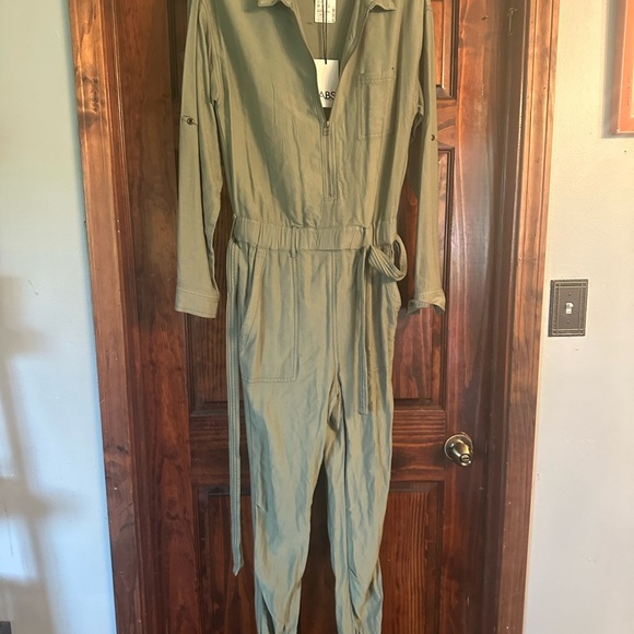 ABS Allen Schwartz Khaki Jumpsuit - Picture 1 of 3